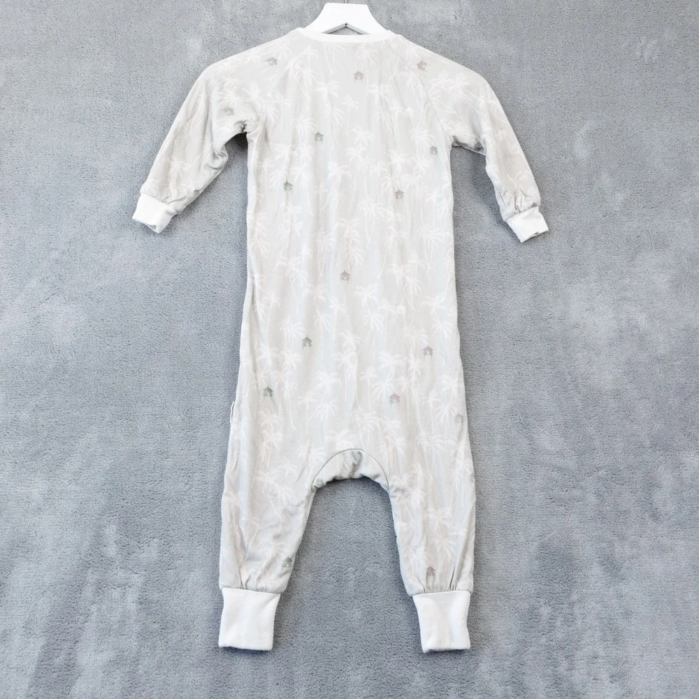 NEST DESIGNS One‎ Piece Pajamas Soft Bamboo Cotton Palm Tree Hut Print Sz 2T-3T